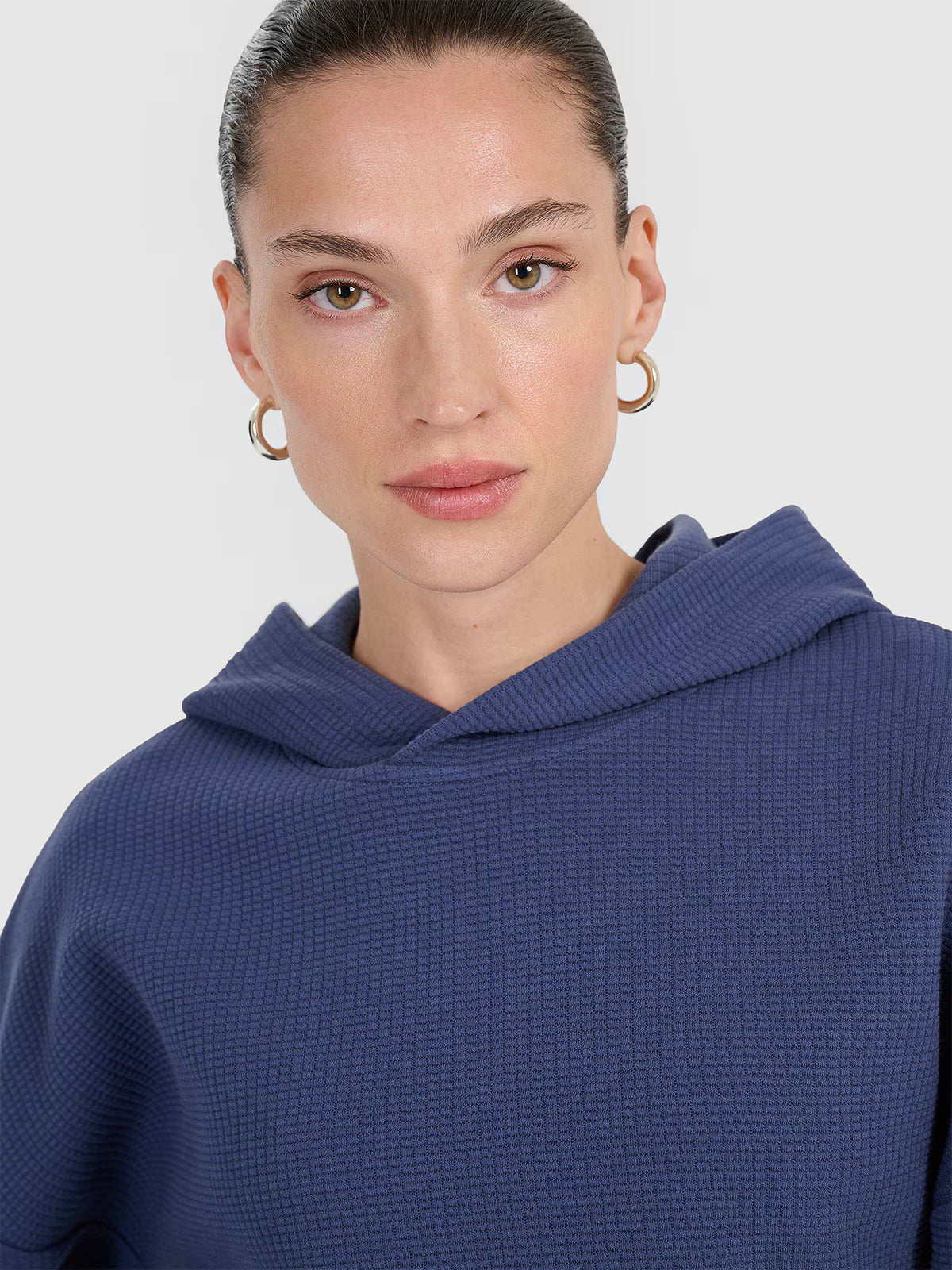 Bluza dresowa z waflowej dzianiny damska