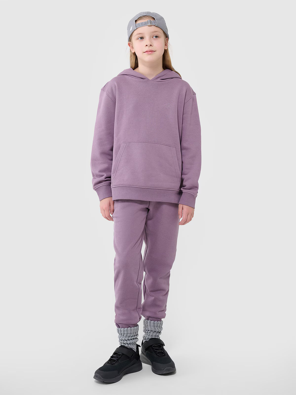 Bluza dresowa nierozpinana z kapturem dziewczęca