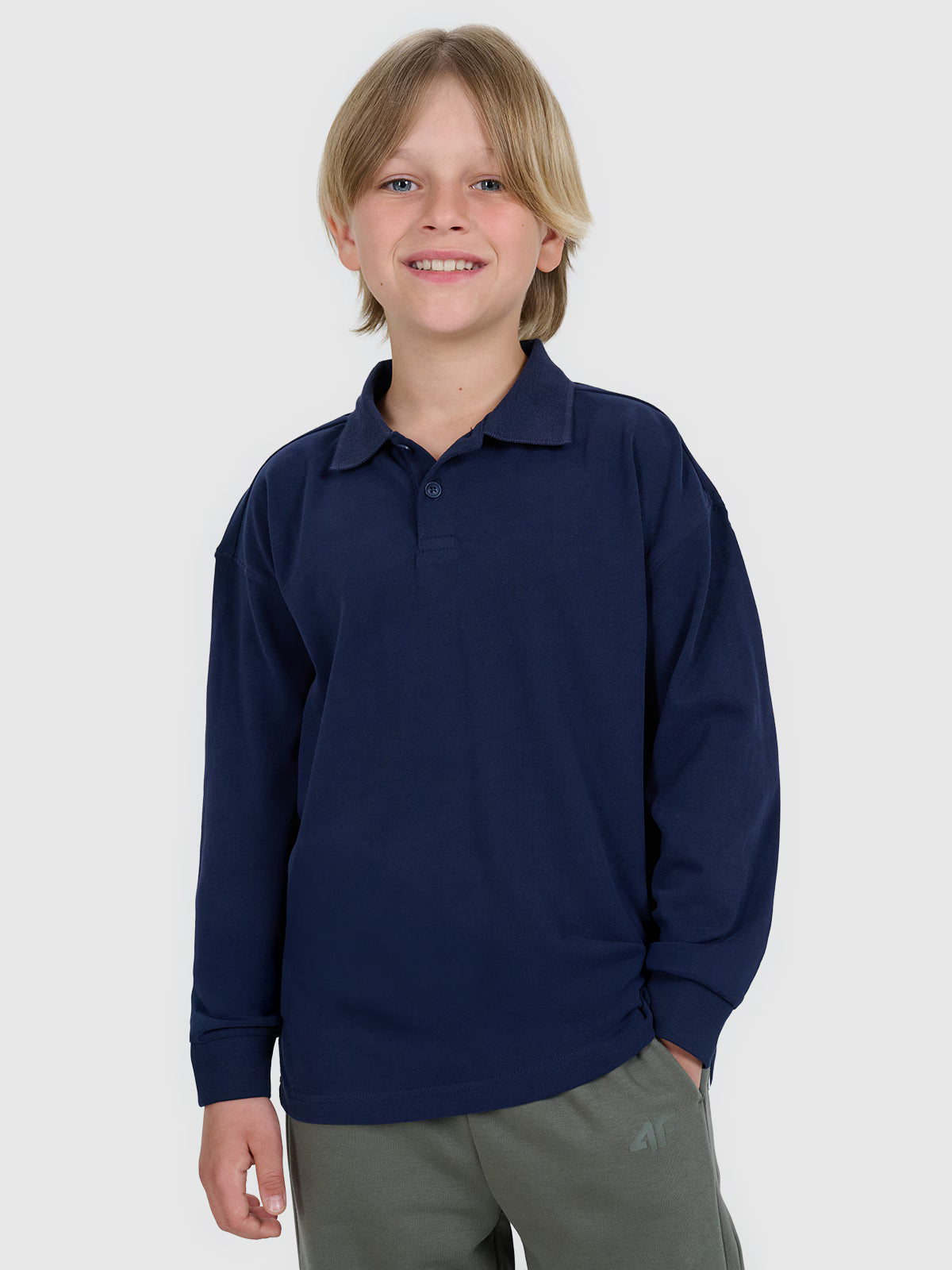 Longsleeve polo regular chłopięcy