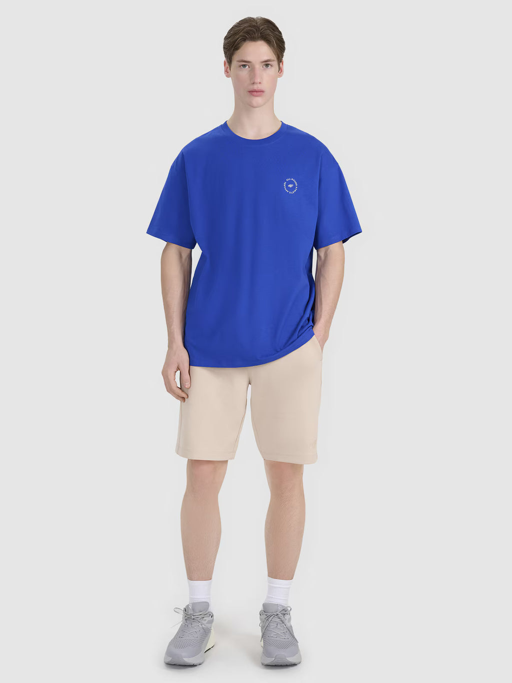 T-shirt oversize z nadrukiem męski