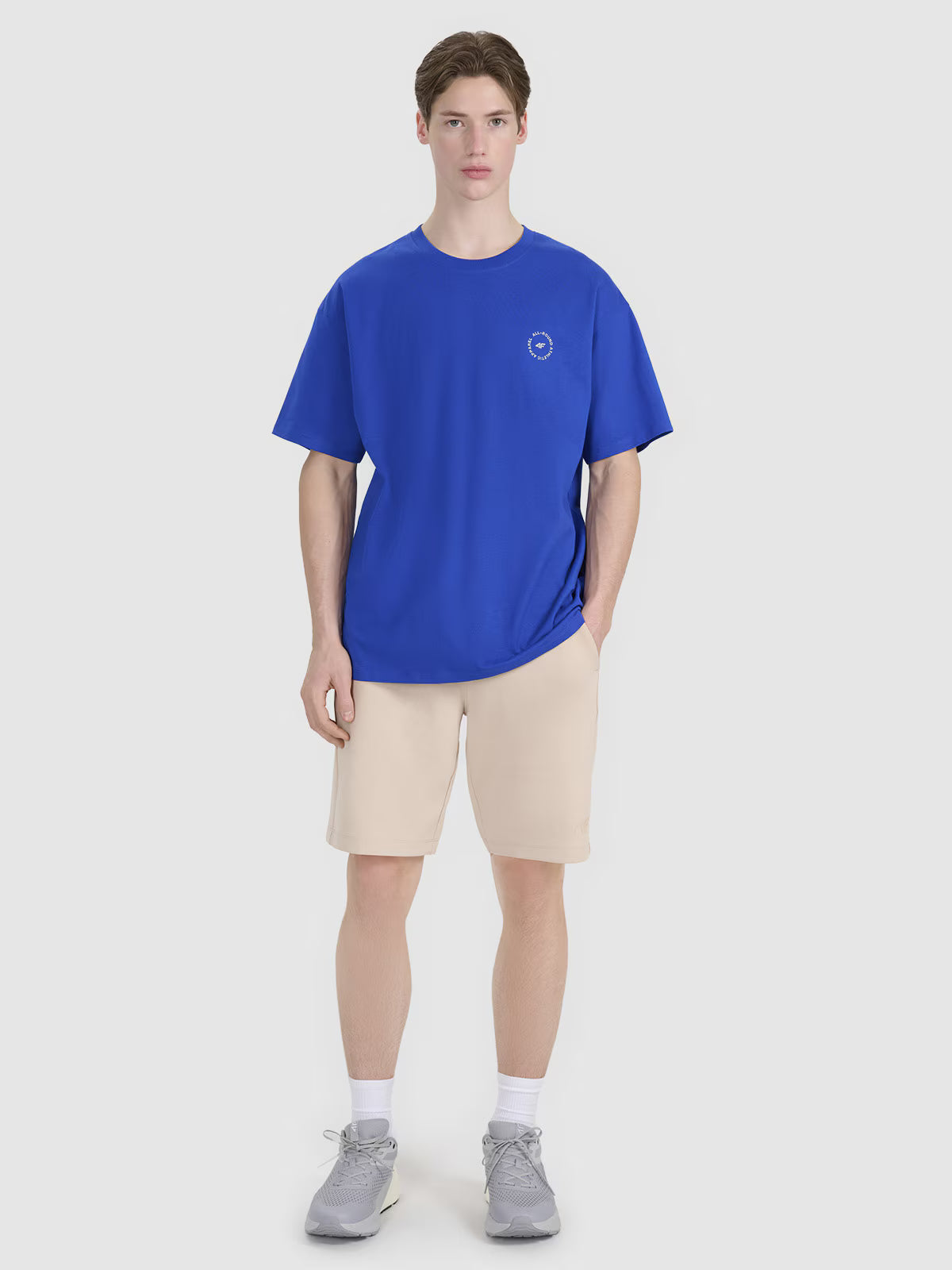 T-shirt oversize z nadrukiem męski