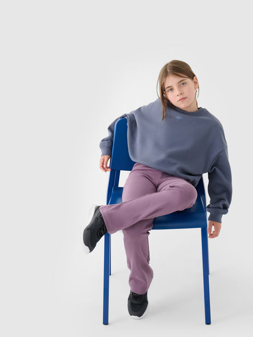 Bluza dresowa nierozpinana bez kaptura dziewczęca