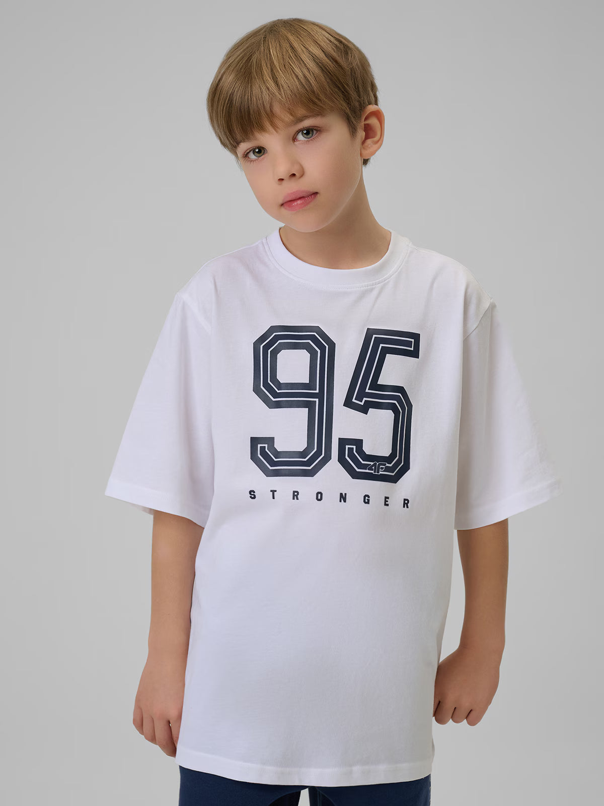 T-shirt loose z nadrukiem chłopięcy