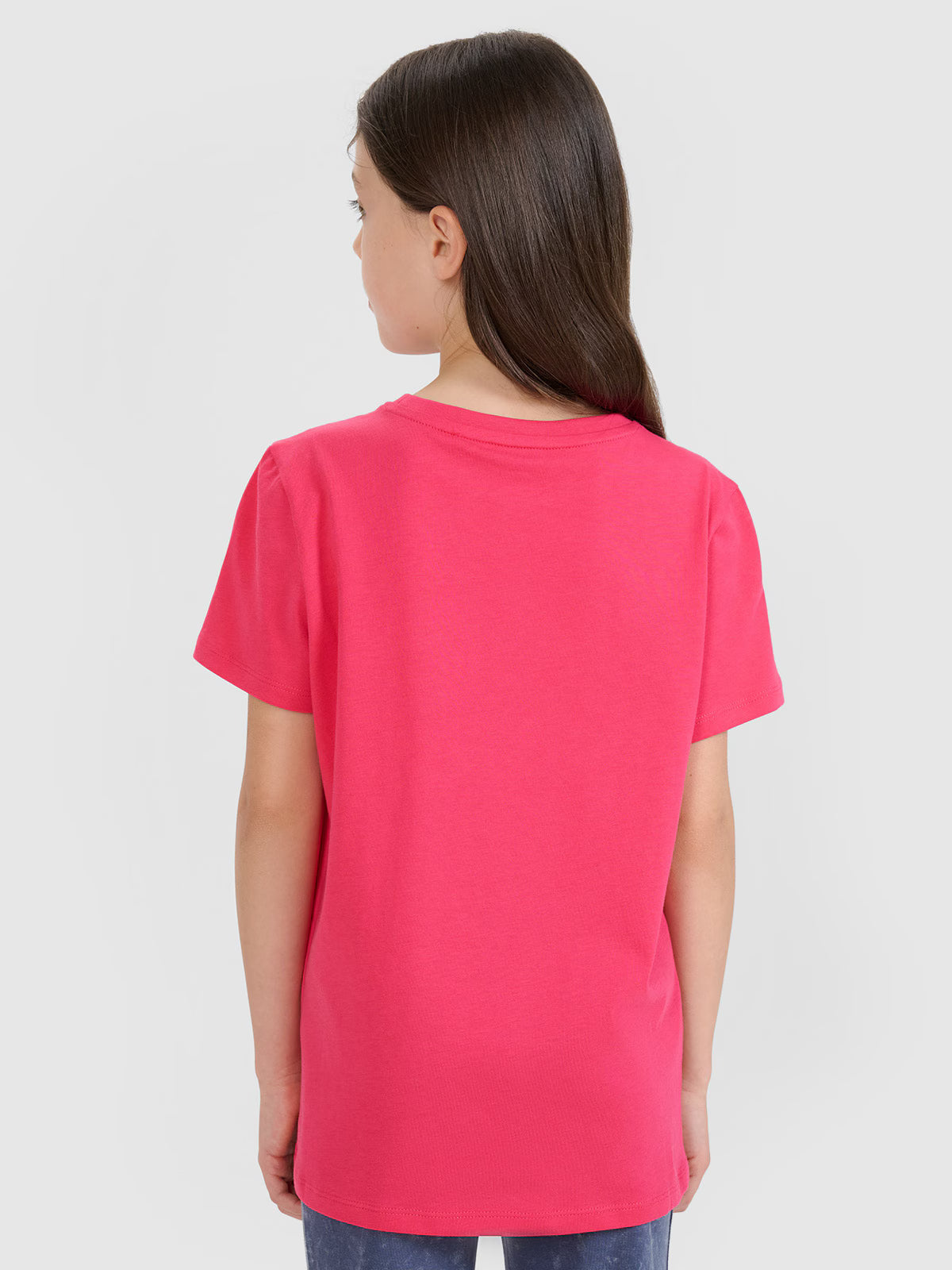 T-shirt regular gładki dziewczęcy