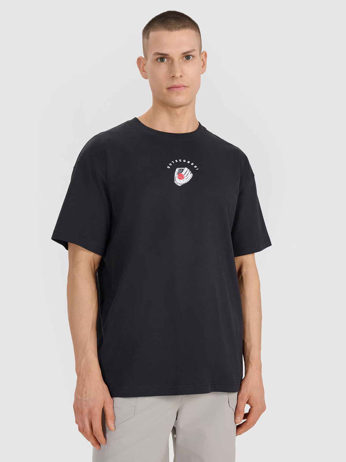 T-shirt oversize z nadrukiem męski