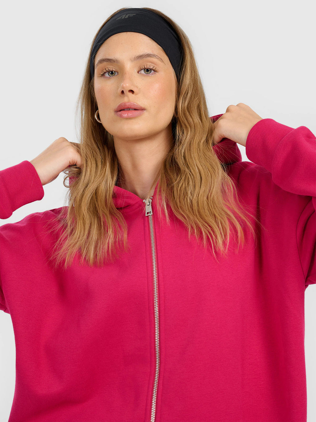 Bluza dresowa rozpinana z kapturem damska
