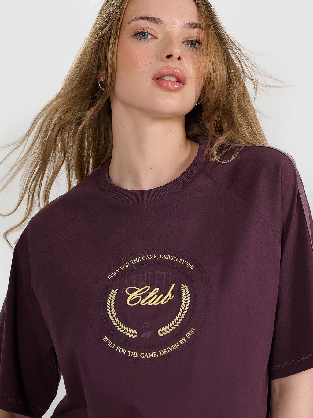 T-shirt oversize z nadrukiem damski