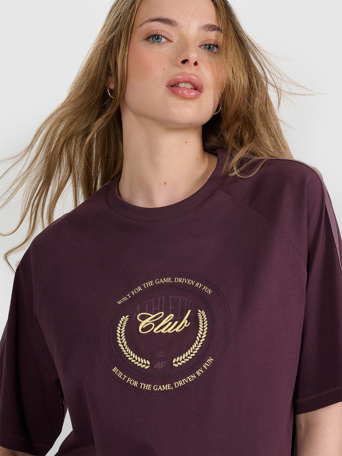 T-shirt oversize z nadrukiem damski