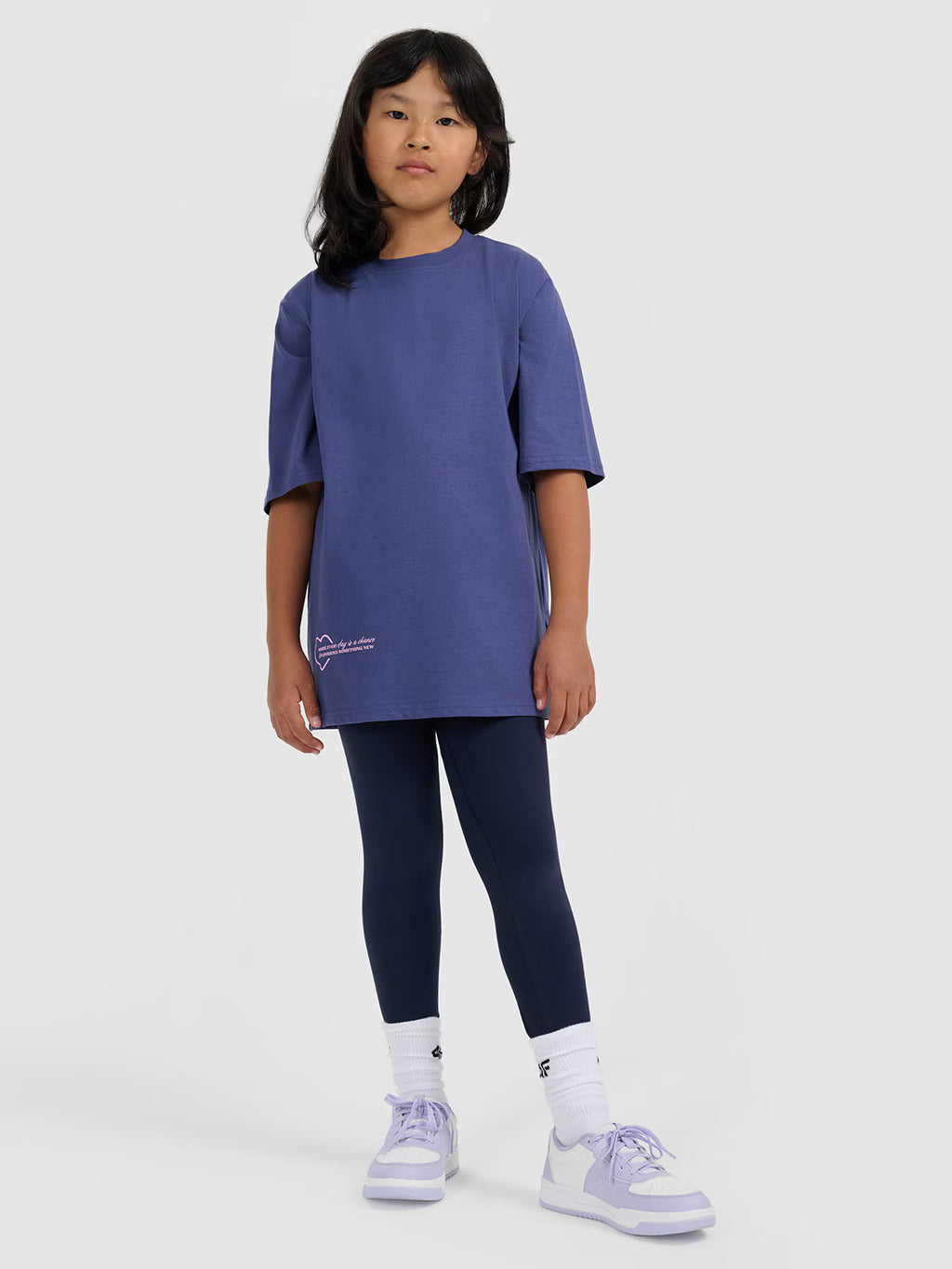 T-shirt oversize z nadrukiem dziewczęcy