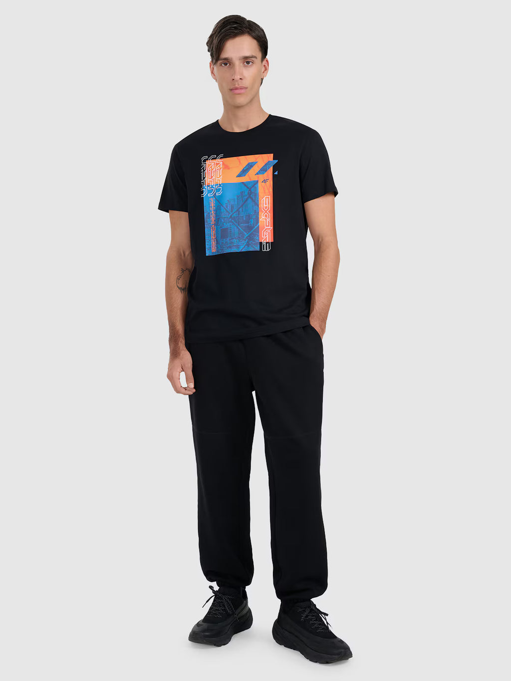T-shirt regular z nadrukiem męski