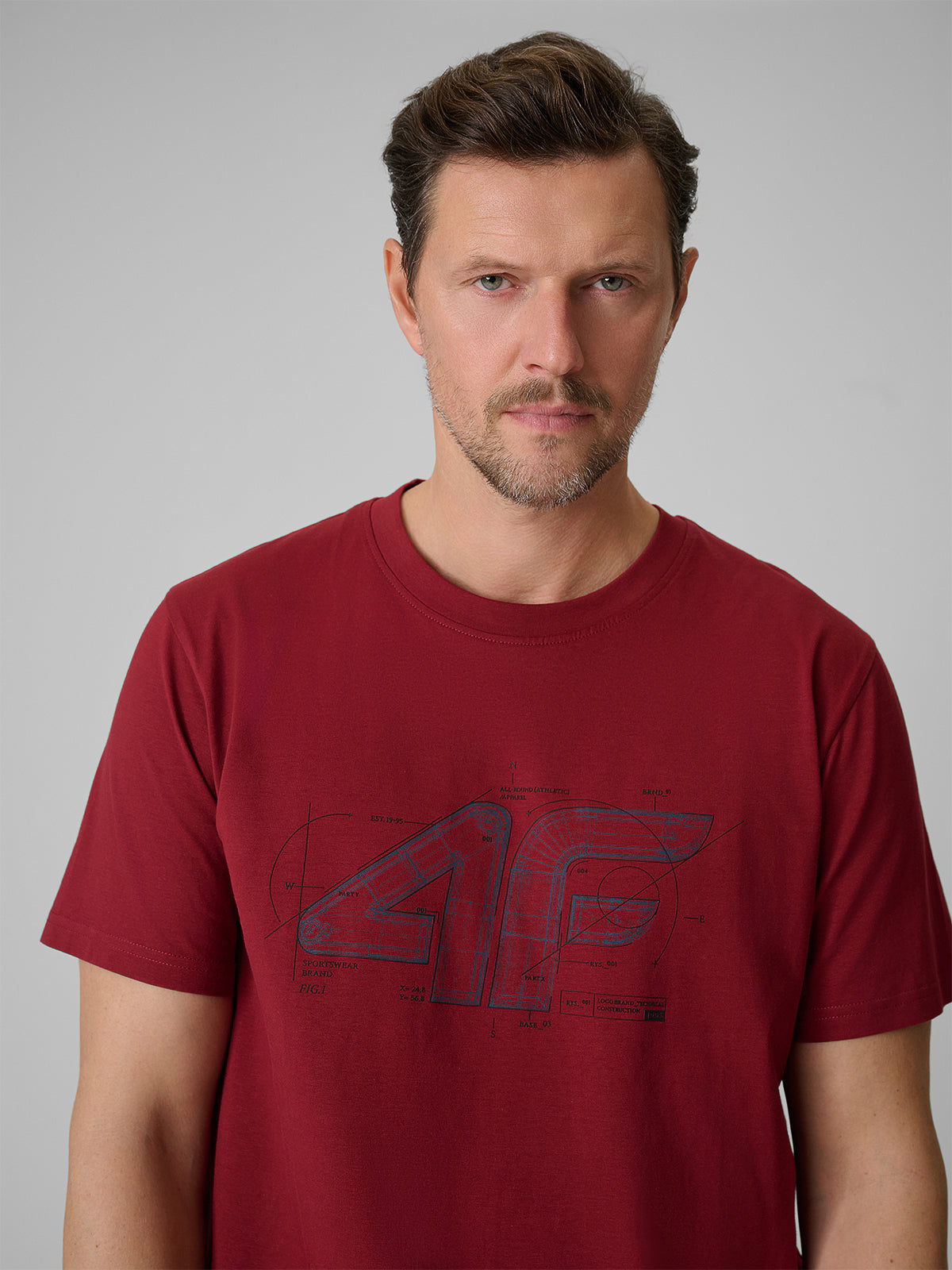 T-shirt regular z nadrukiem męski
