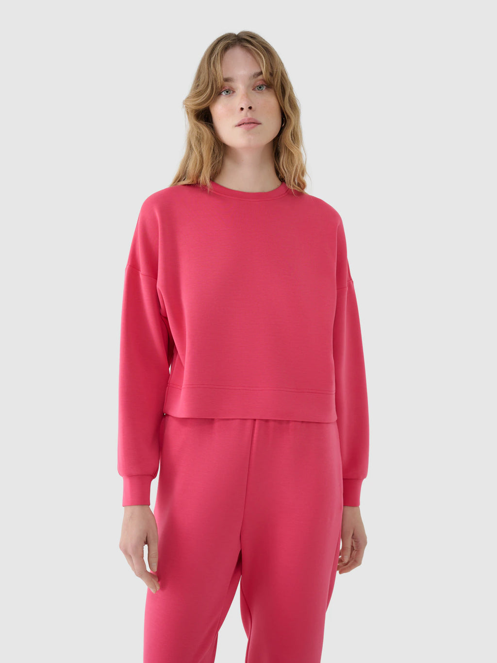 Bluza dresowa nierozpinana z modalem damska