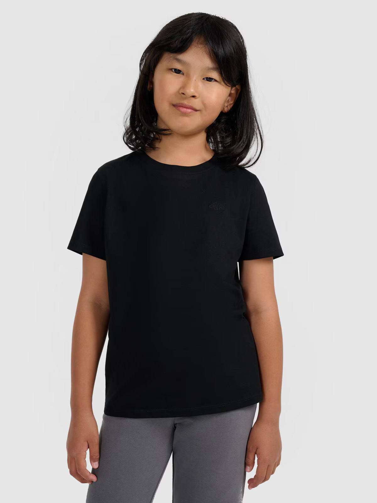 T-shirt regular gładki dziewczęcy