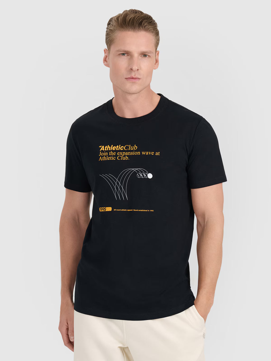 T-shirt regular z nadrukiem męski