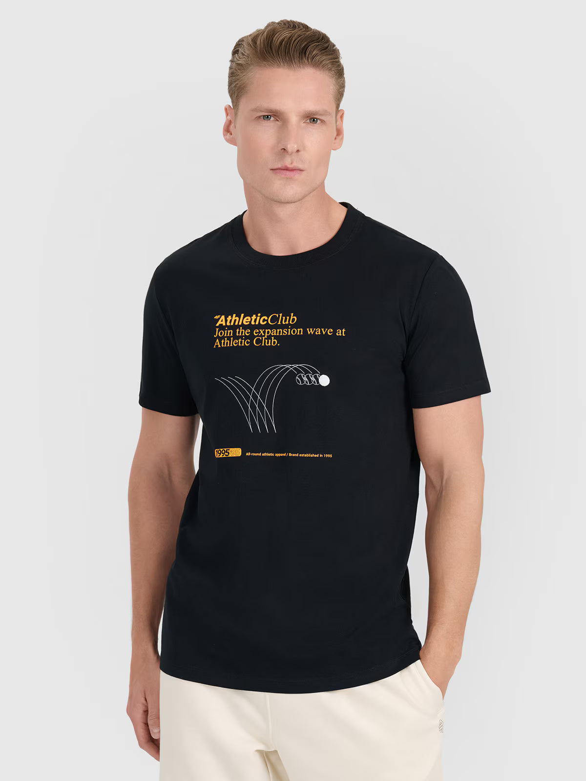 T-shirt regular z nadrukiem męski