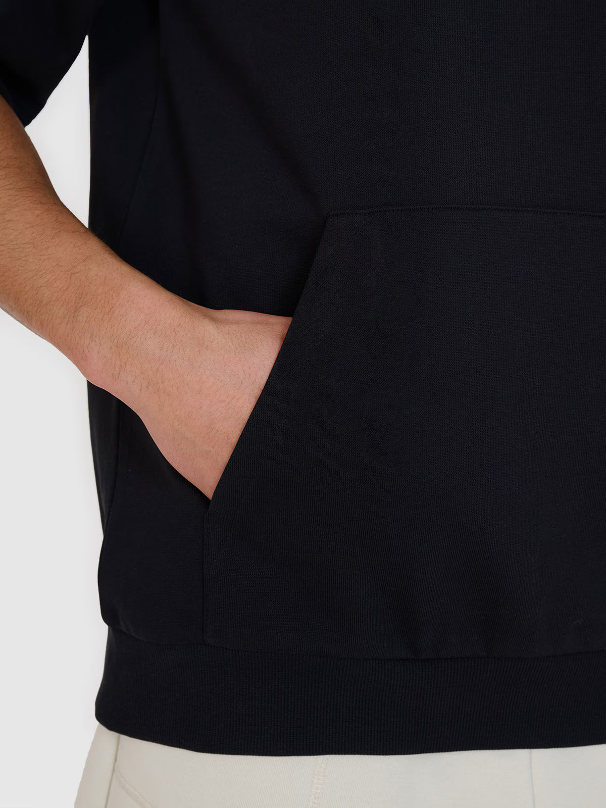 Bluza dresowa z krótkim rękawem z kapturem męska