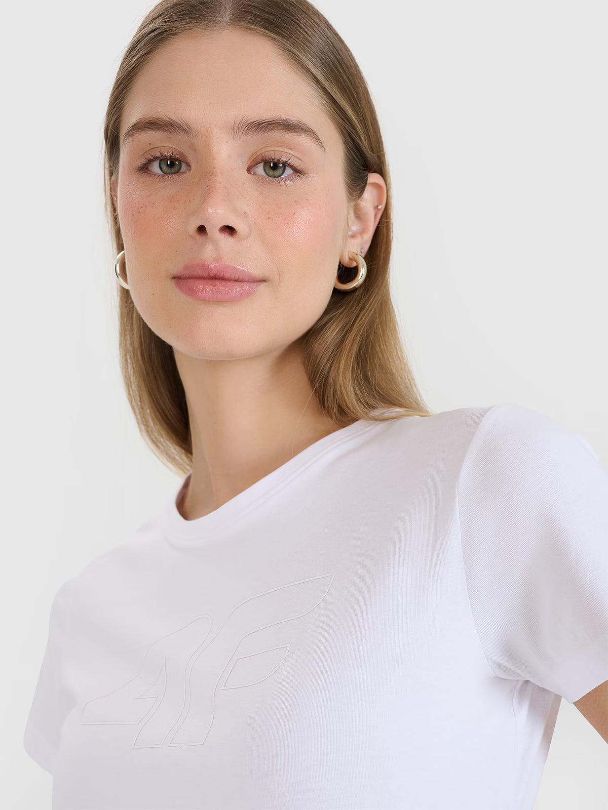 T-shirt slim z nadrukiem damski