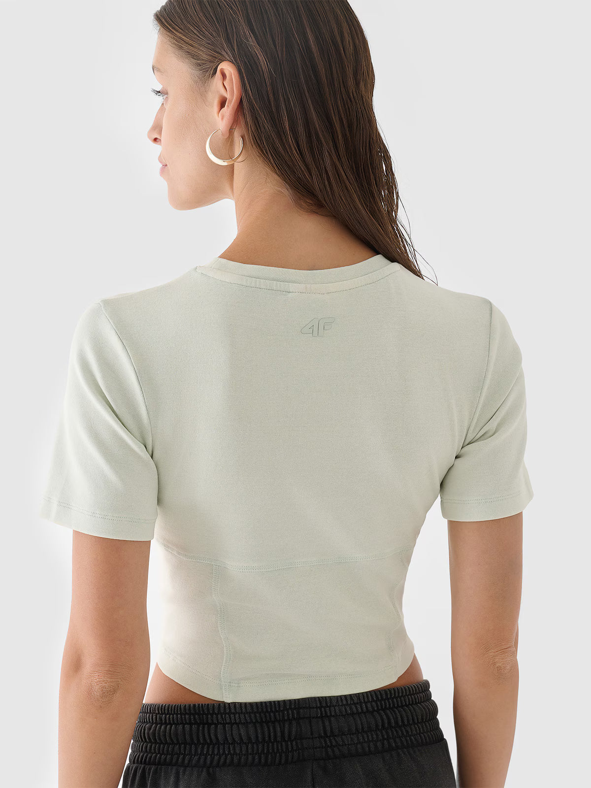 Crop top slim gładki damski