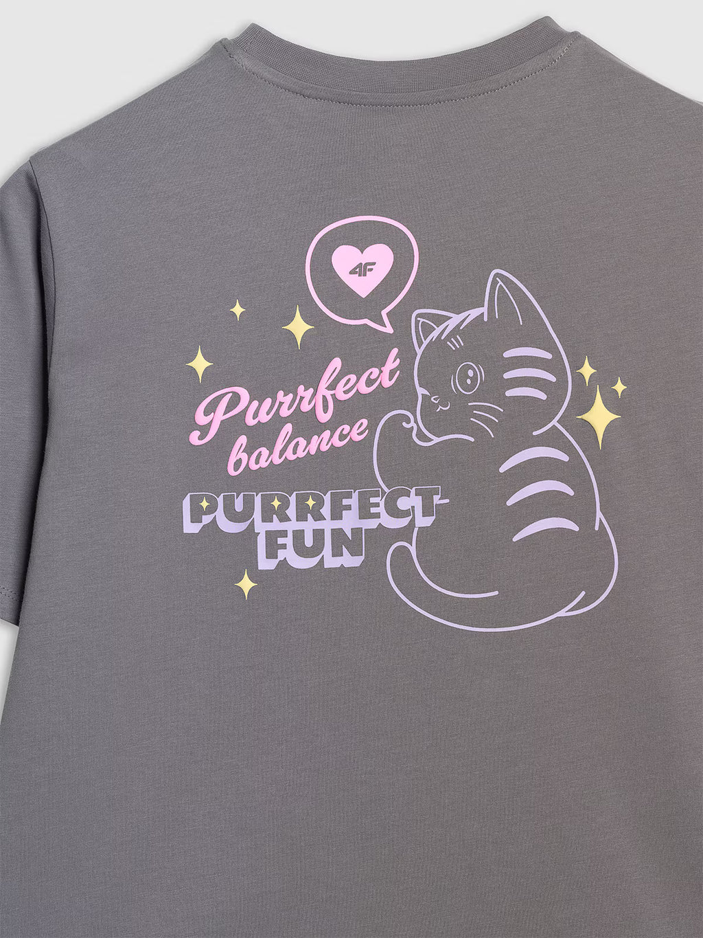 T-shirt oversize z nadrukiem dziewczęcy
