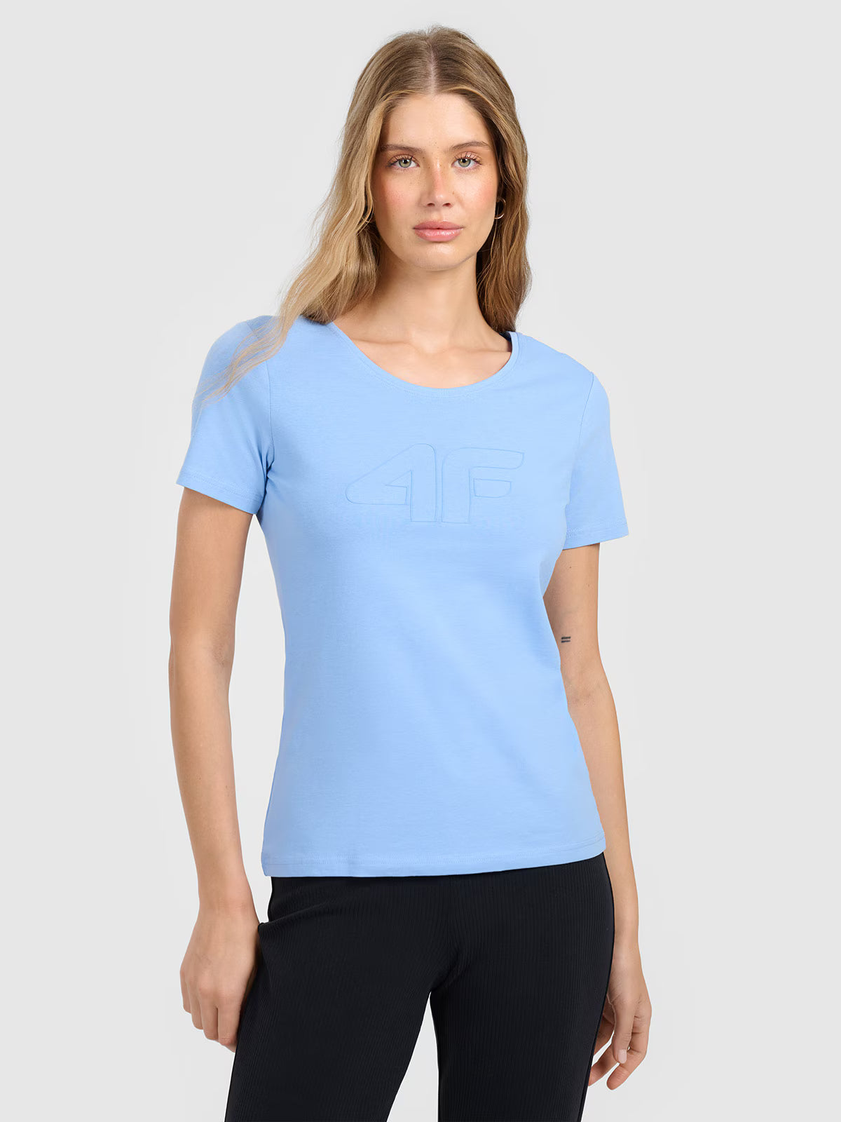 T-shirt slim z nadrukiem damski