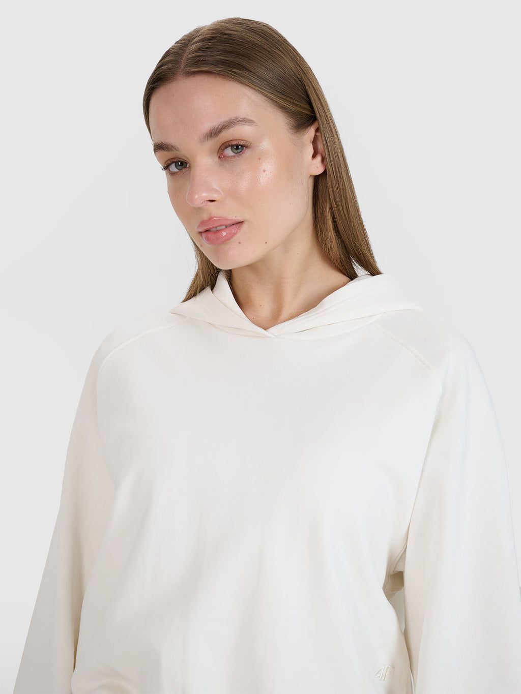 Bluza dresowa cropped nierozpinana z kapturem damska 4F x Anna Lewandowska