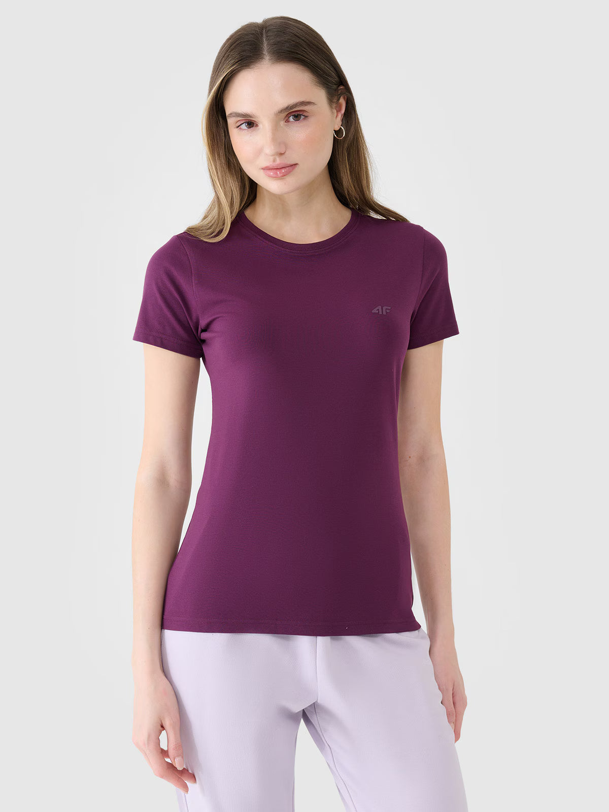T-shirt slim gładki damski