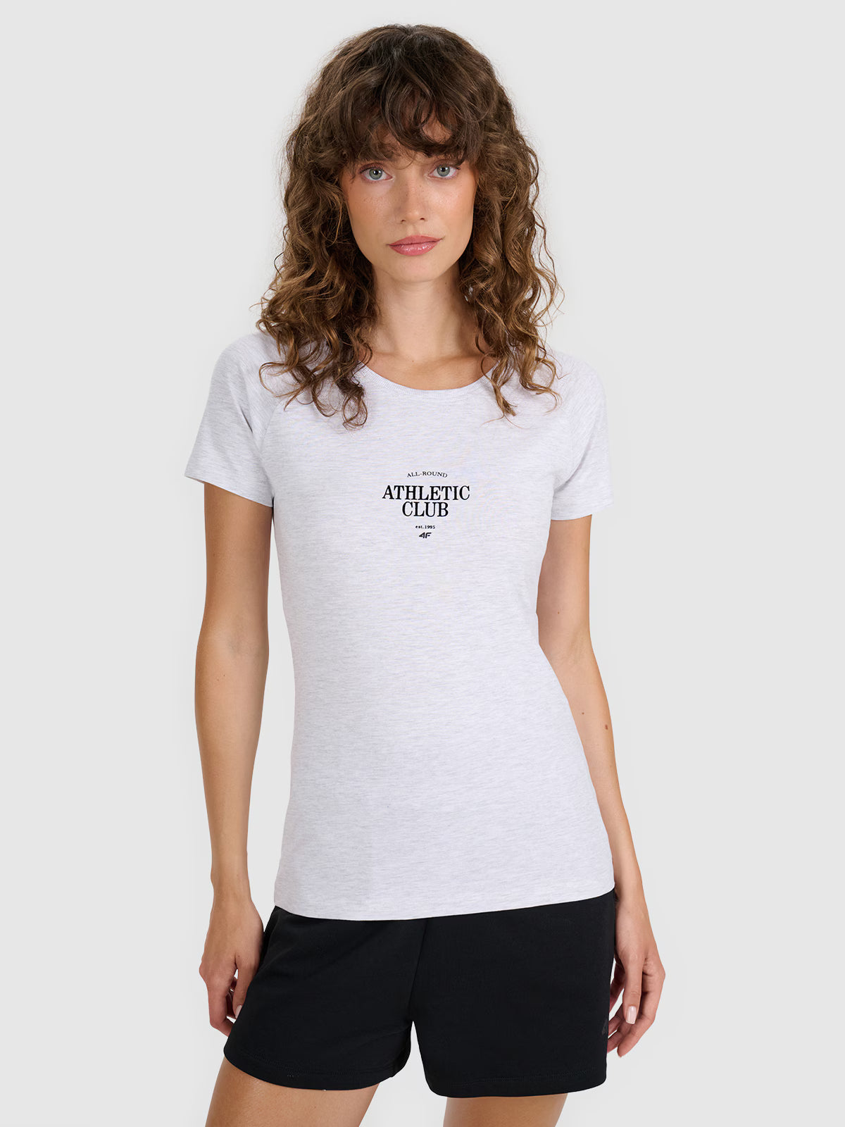 T-shirt slim z nadrukiem damski