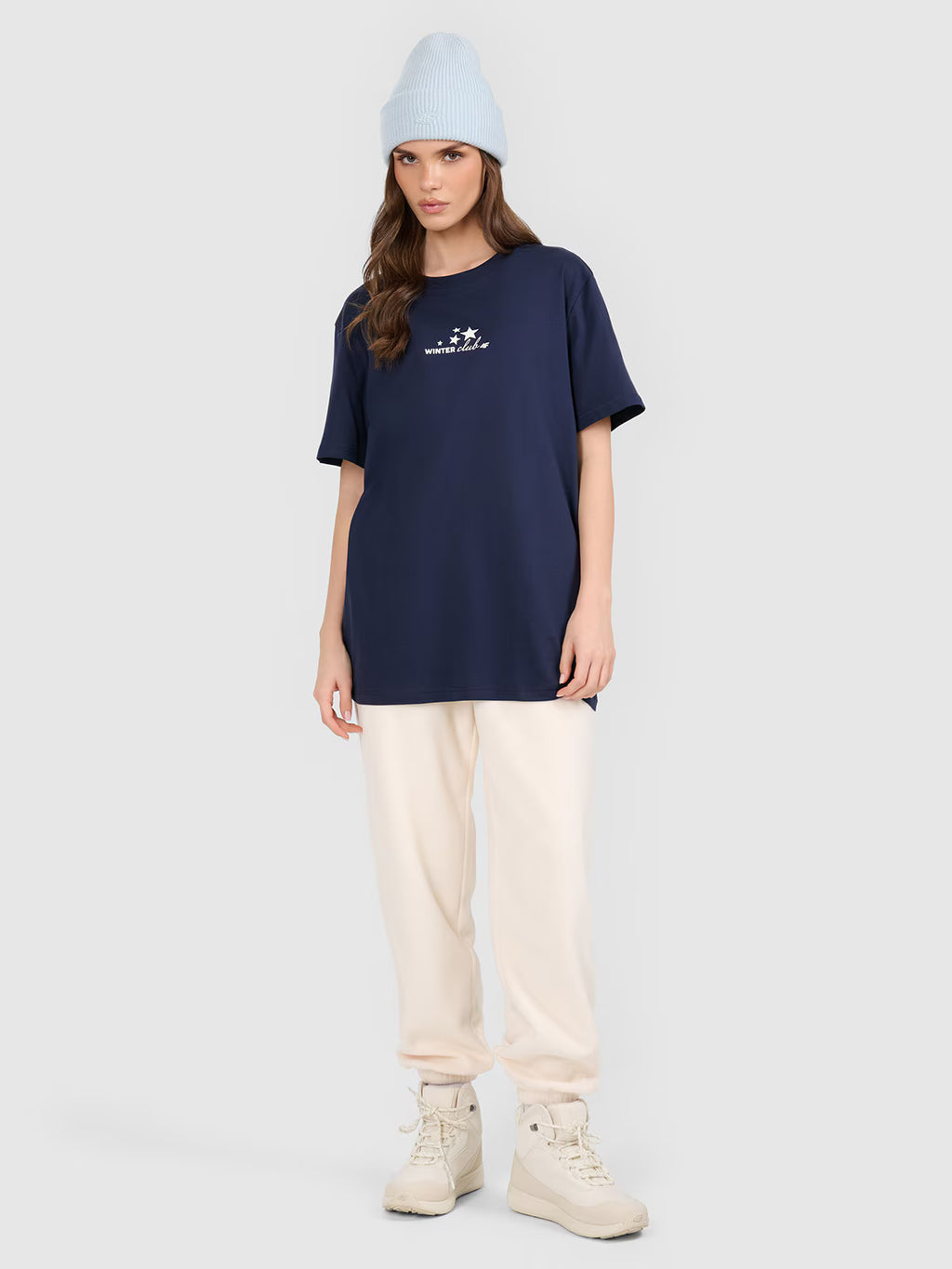 T-shirt oversize z nadrukiem damski