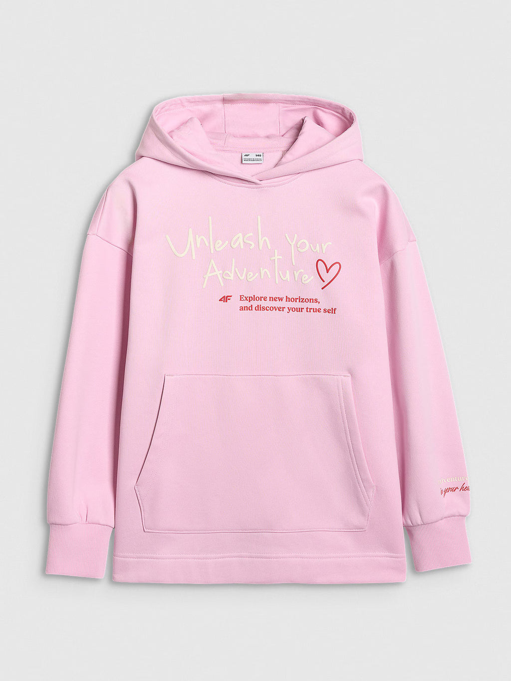 Bluza dresowa oversize nierozpinana z kapturem dziewczęca