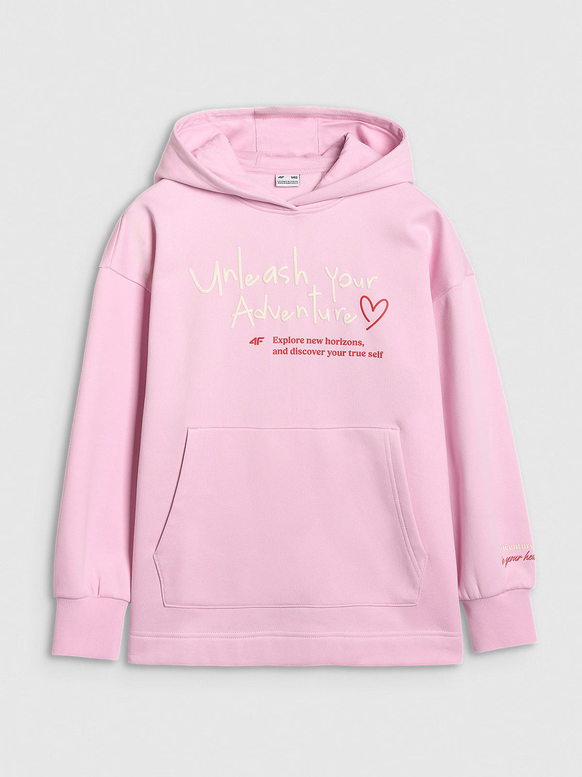 Bluza dresowa oversize nierozpinana z kapturem dziewczęca