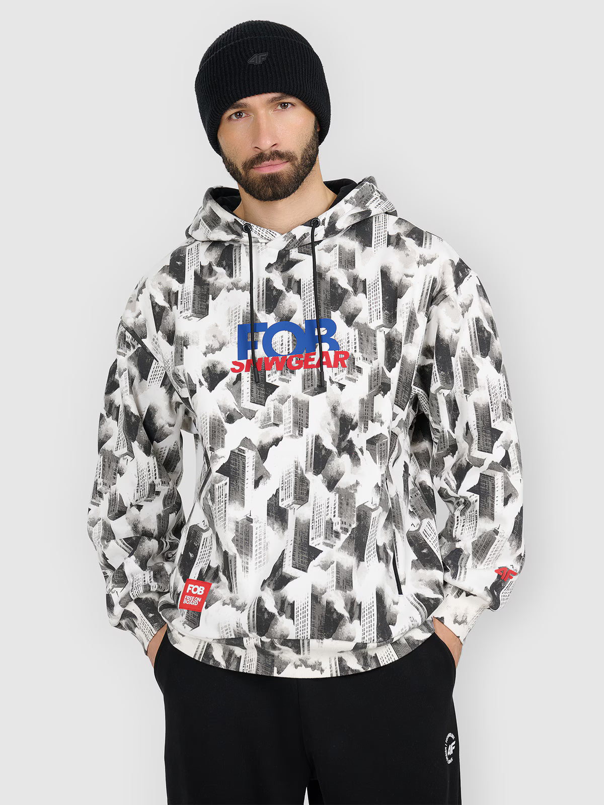 Bluza dresowa loose z kapturem męska