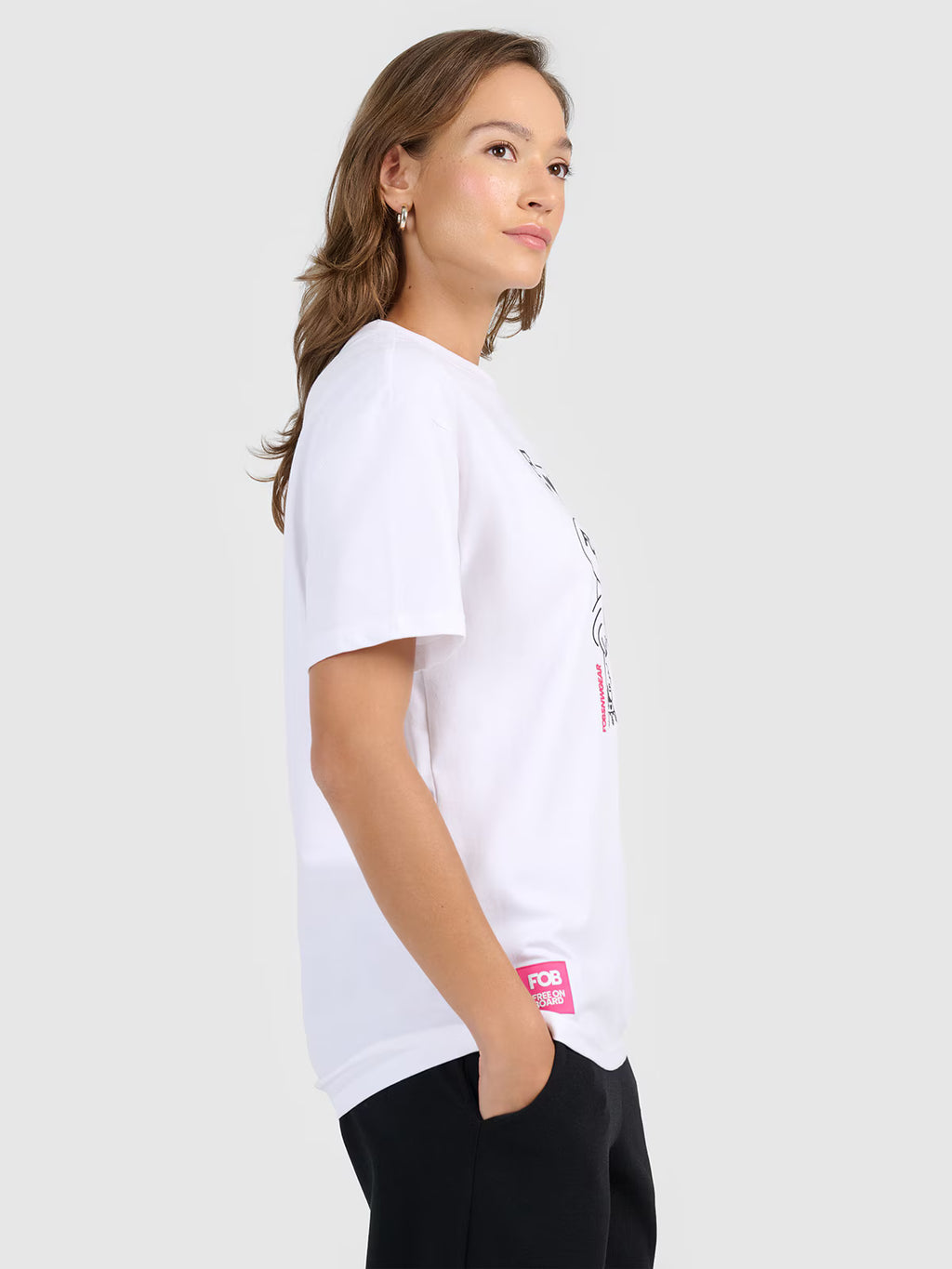 T-shirt loose z nadrukiem damski