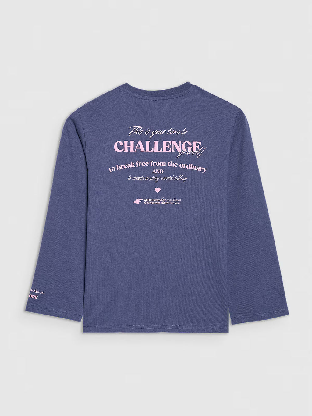 Longsleeve oversize z nadrukiem dziewczęcy