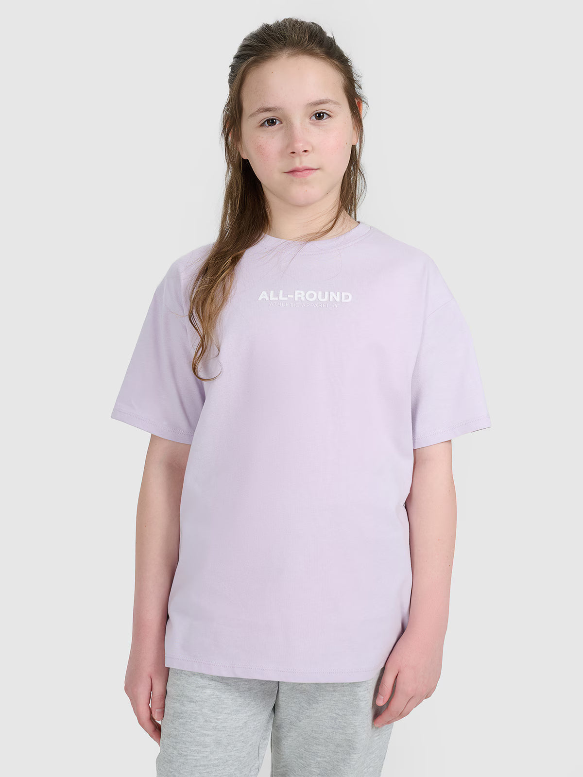 T-shirt oversize z nadrukiem dziewczęcy