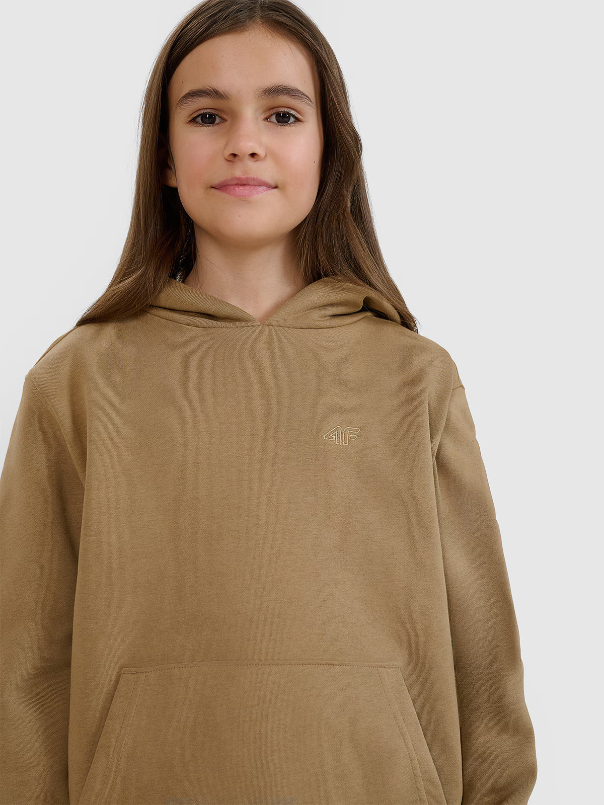 Bluza dresowa nierozpinana z kapturem dziewczęca