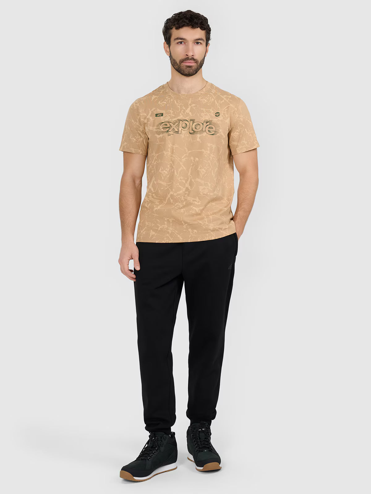 T-shirt regular z nadrukiem męski