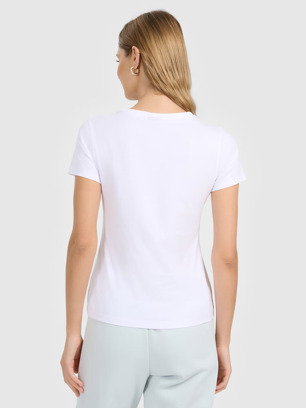 T-shirt slim gładki damski