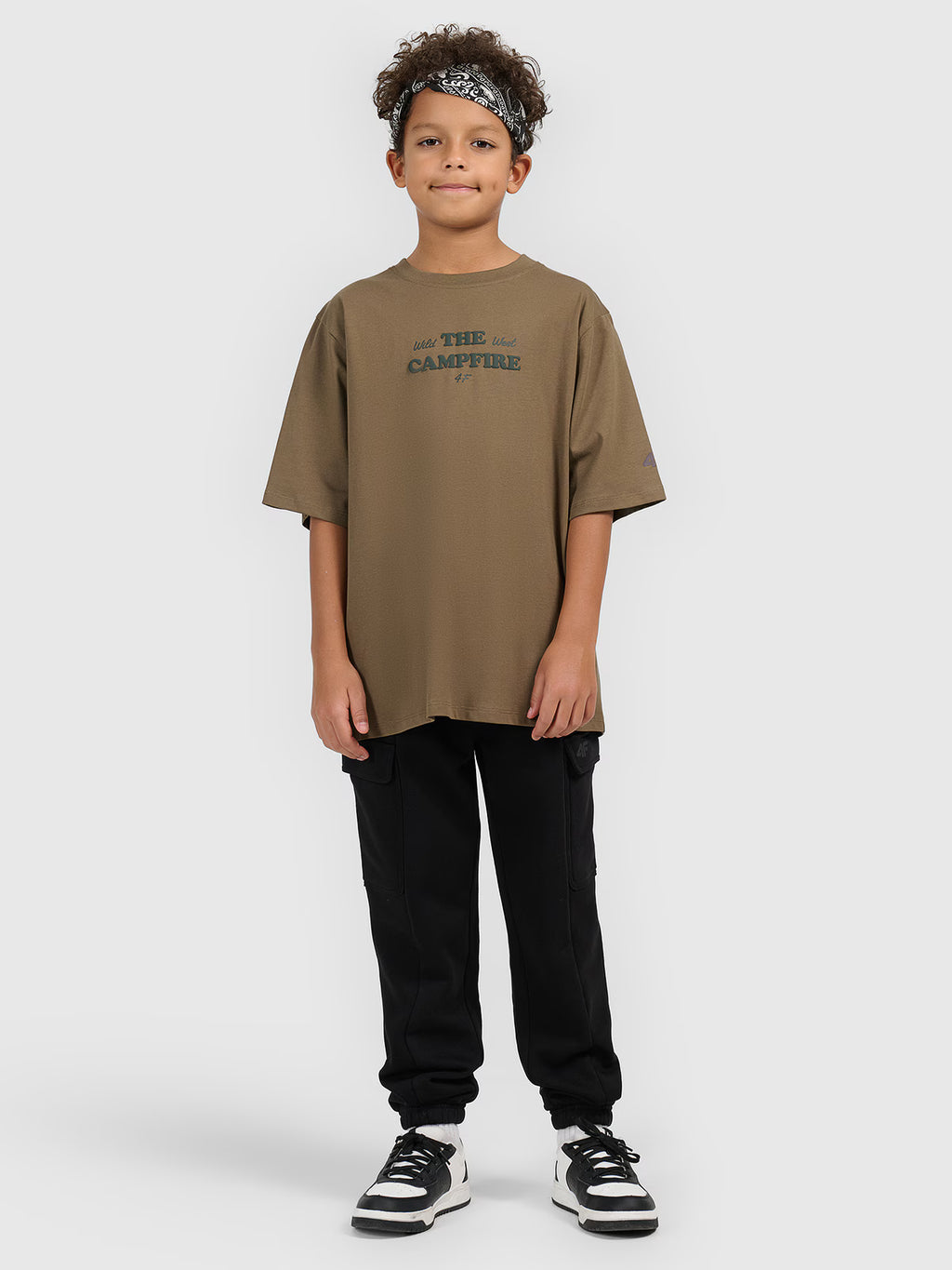T-shirt loose z nadrukiem chłopięcy