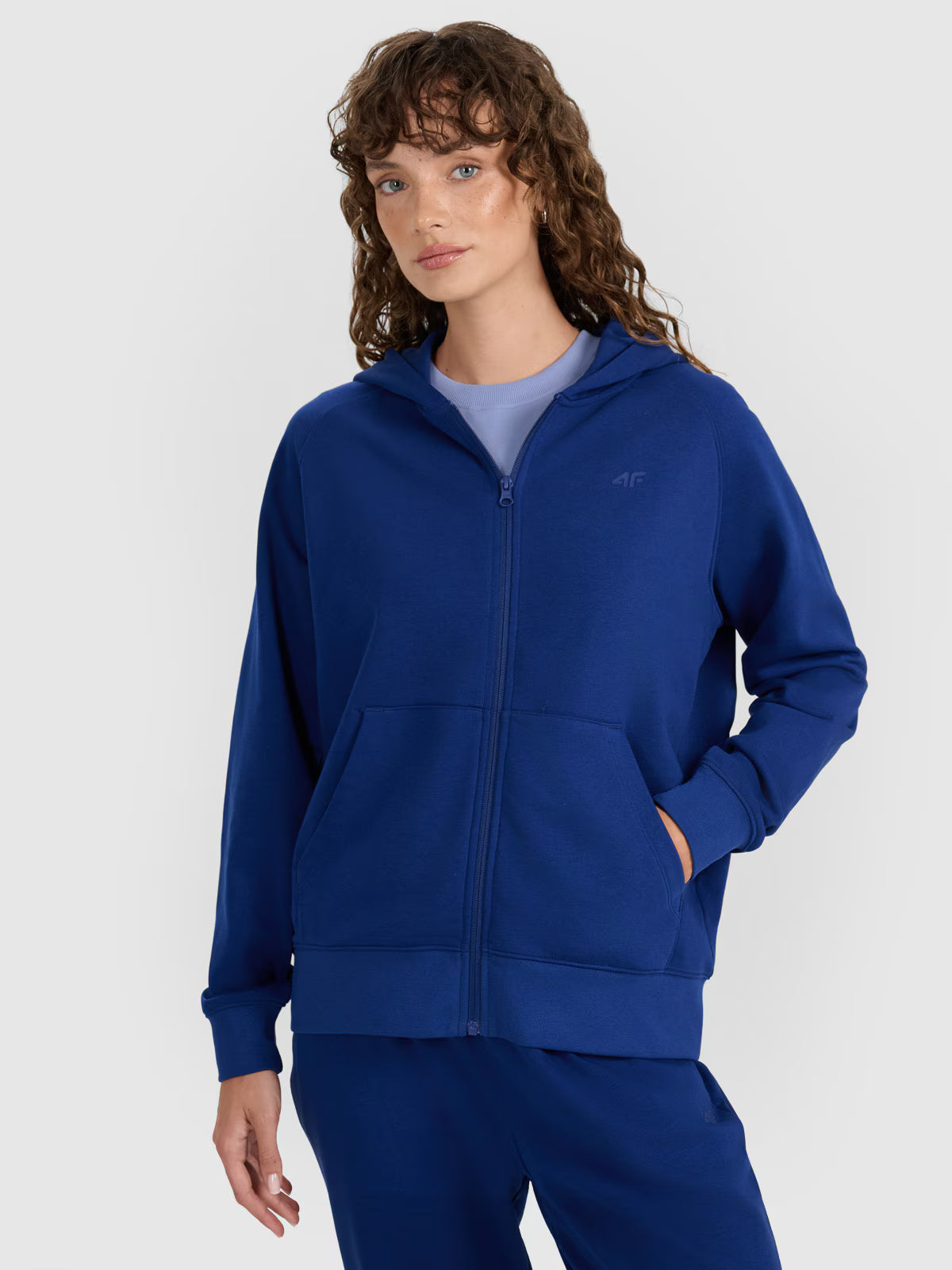 Bluza dresowa rozpinana z kapturem damska