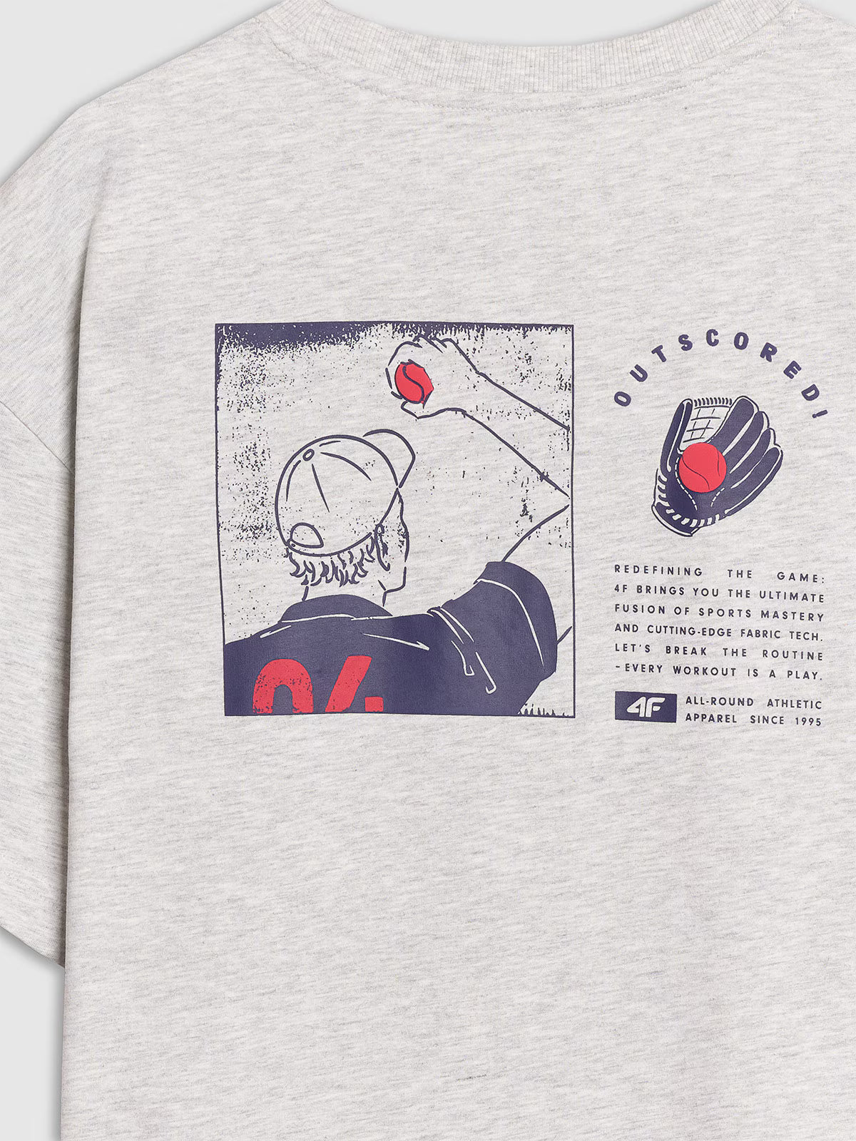 T-shirt oversize z nadrukiem męski