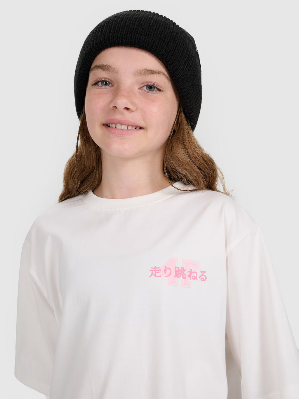 T-shirt oversize z nadrukiem dziewczęcy