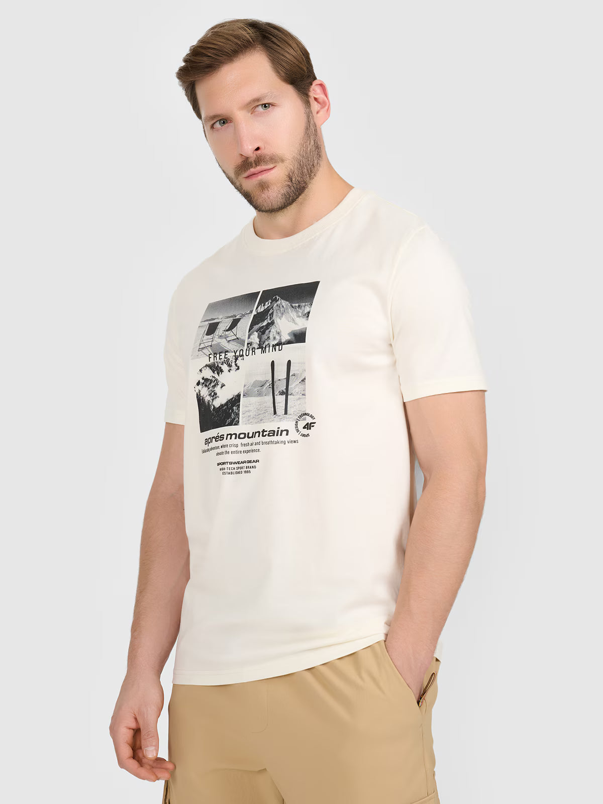 T-shirt regular z nadrukiem męski