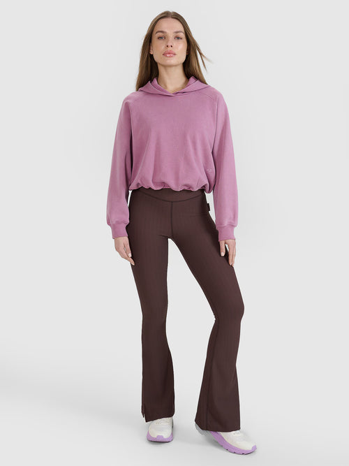 Bluza dresowa cropped nierozpinana z kapturem damska 4F x Anna Lewandowska