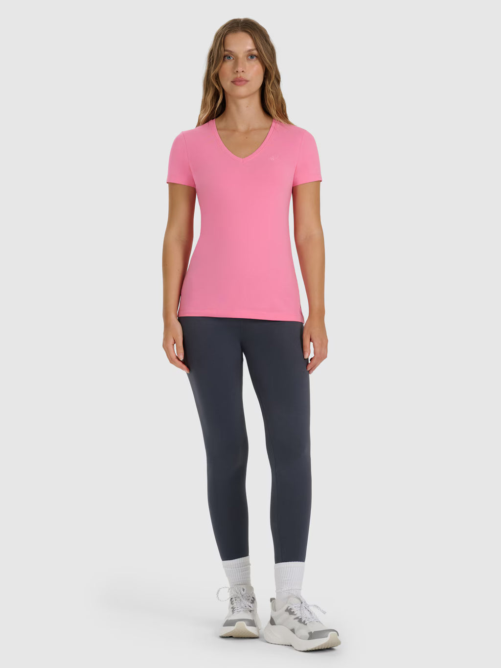 T-shirt slim gładki damski