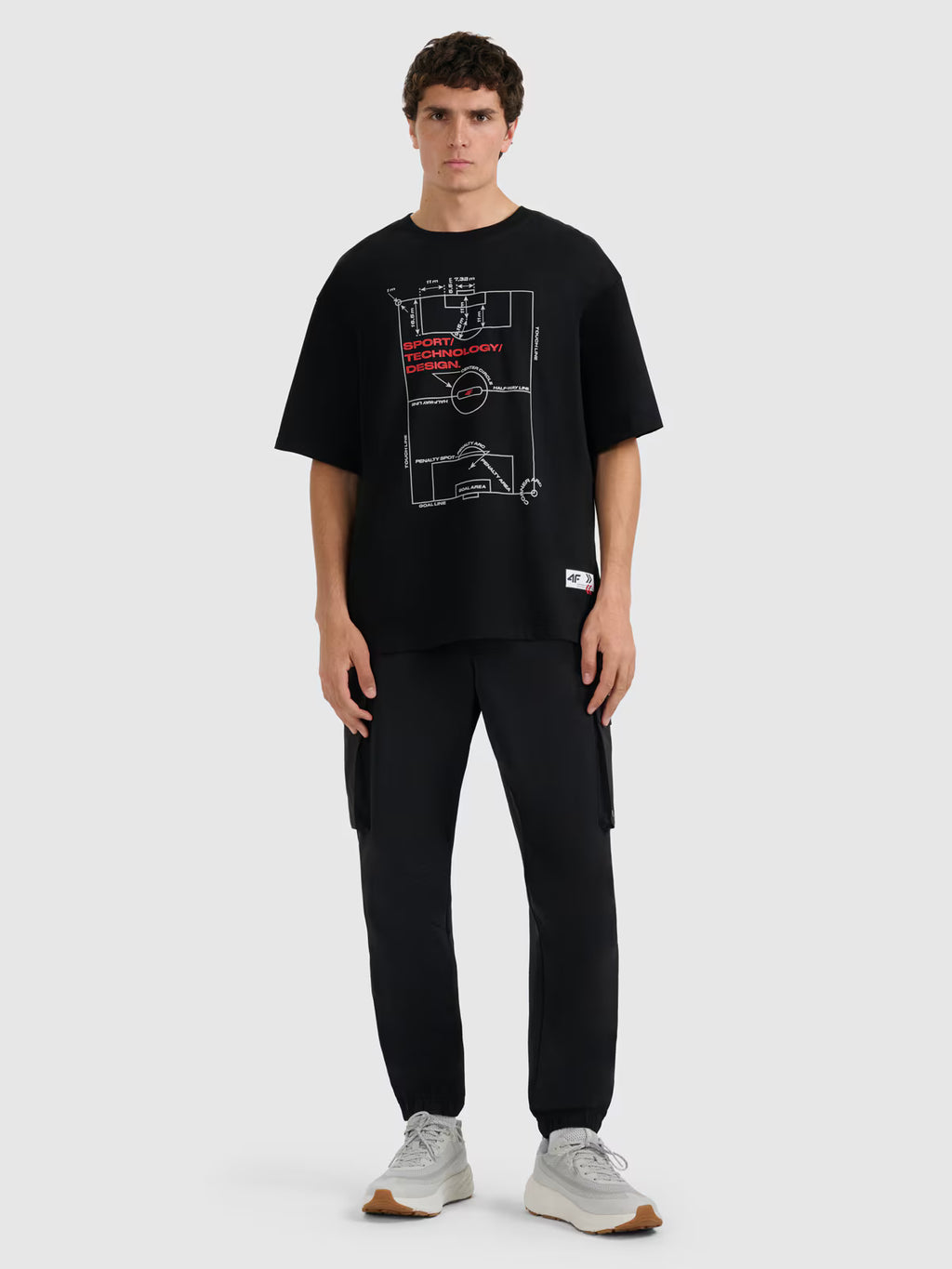 T-shirt oversize z nadrukiem męski