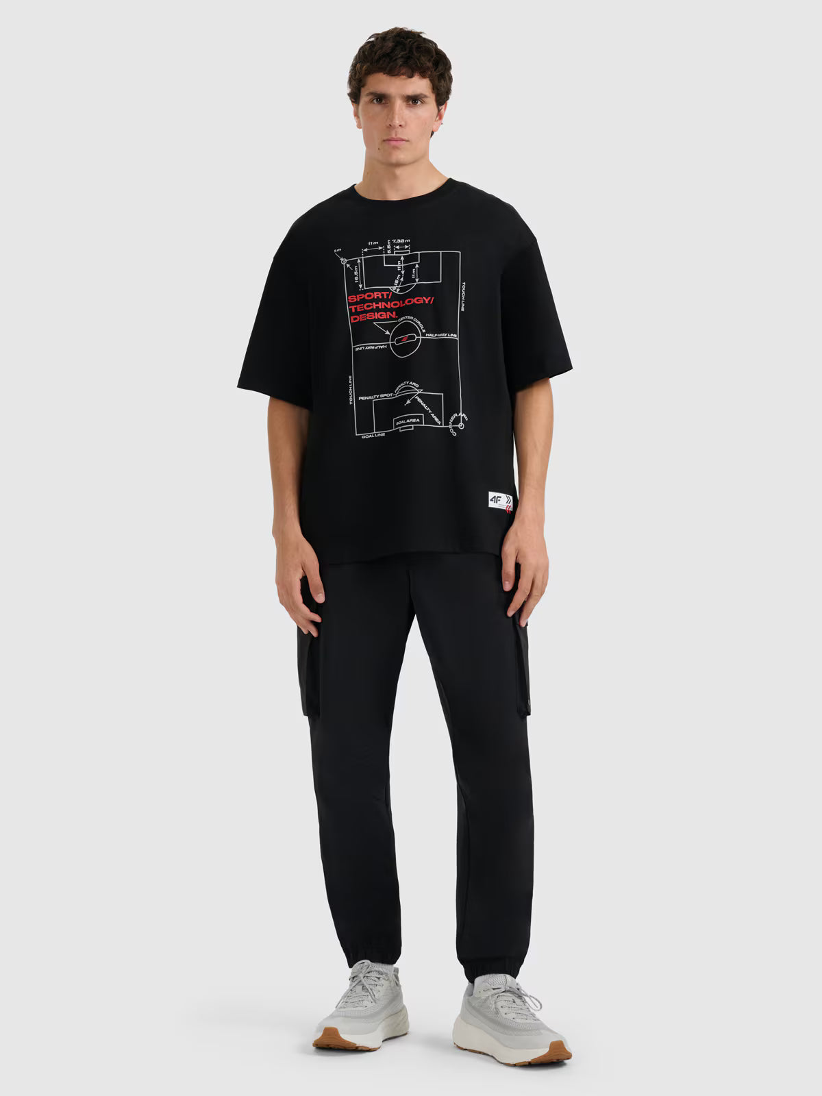 T-shirt oversize z nadrukiem męski