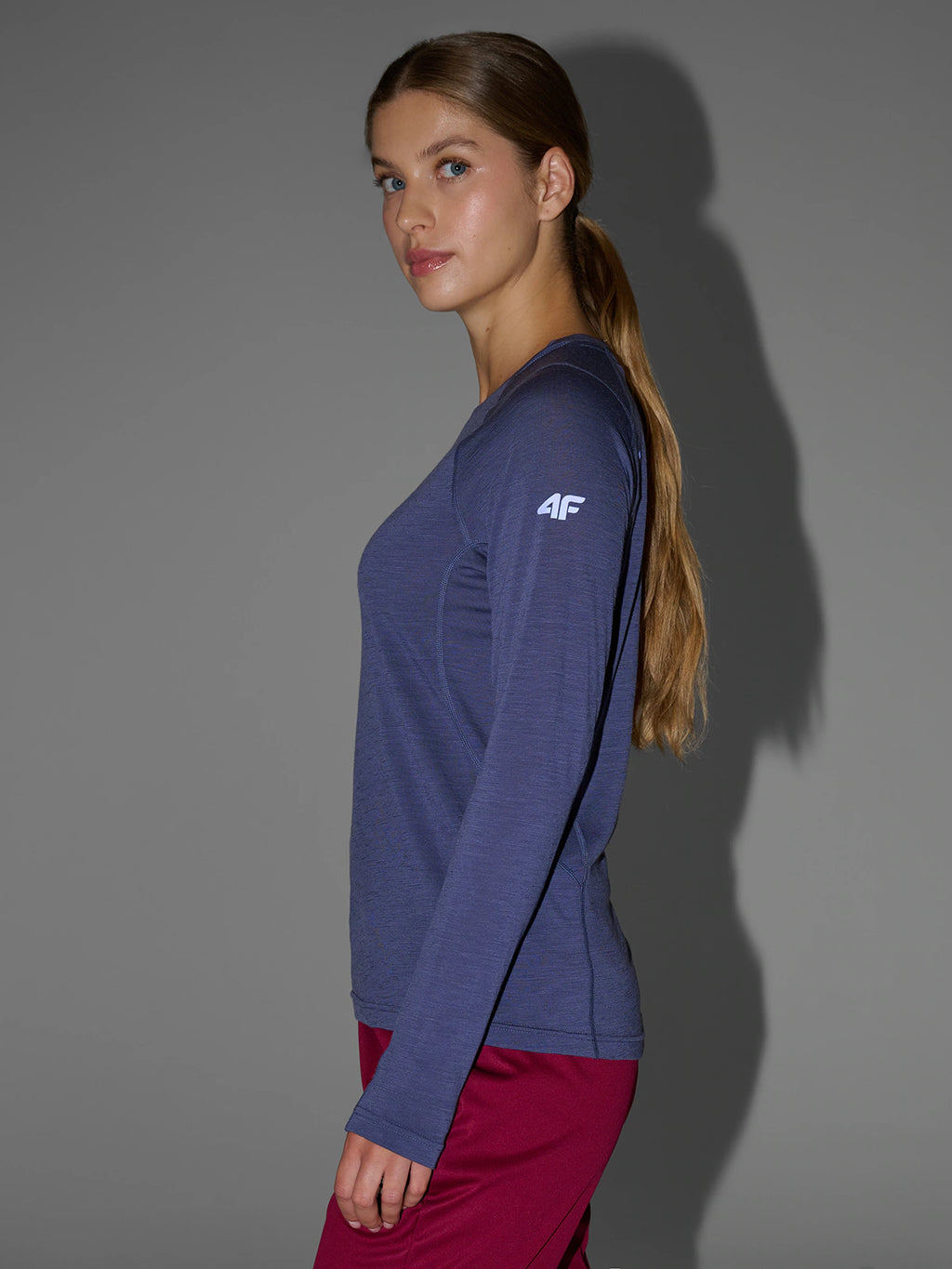 Longsleeve trekkingowy szybkoschnący z wełną merino damski