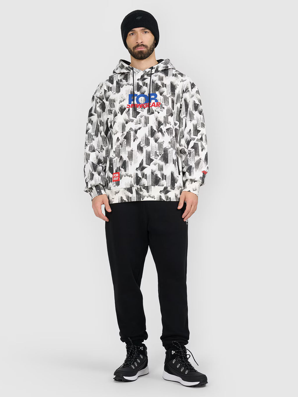 Bluza dresowa loose z kapturem męska