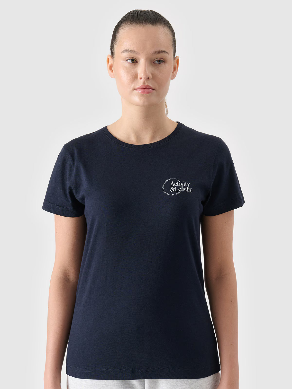 T-shirt slim z nadrukiem damski