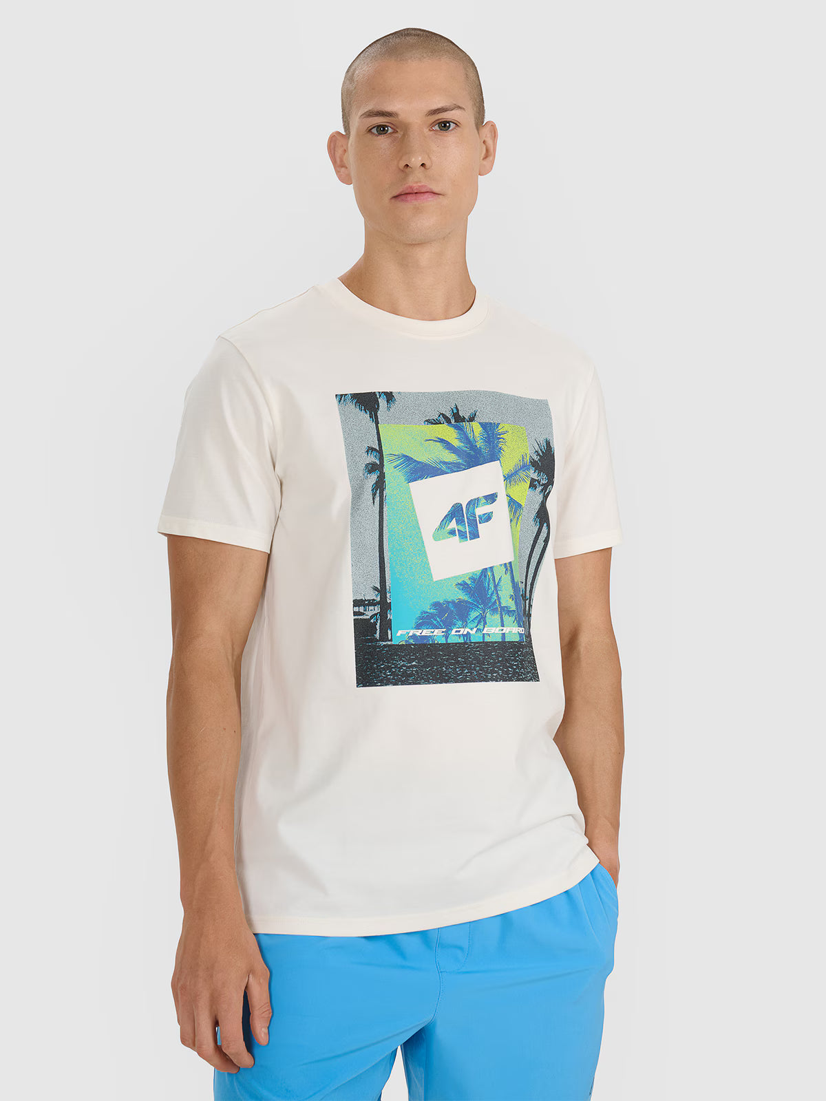 T-shirt regular z nadrukiem męski